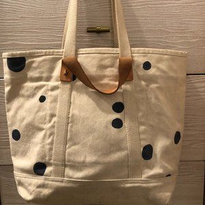 Immodest Cotton East West Bucket Tote Bag Polka Dot
